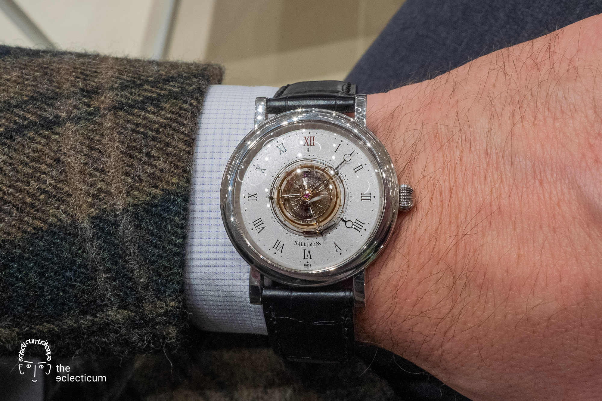 Haldimann H1 Flying central tourbillon ahci independent watchmaking wristshot