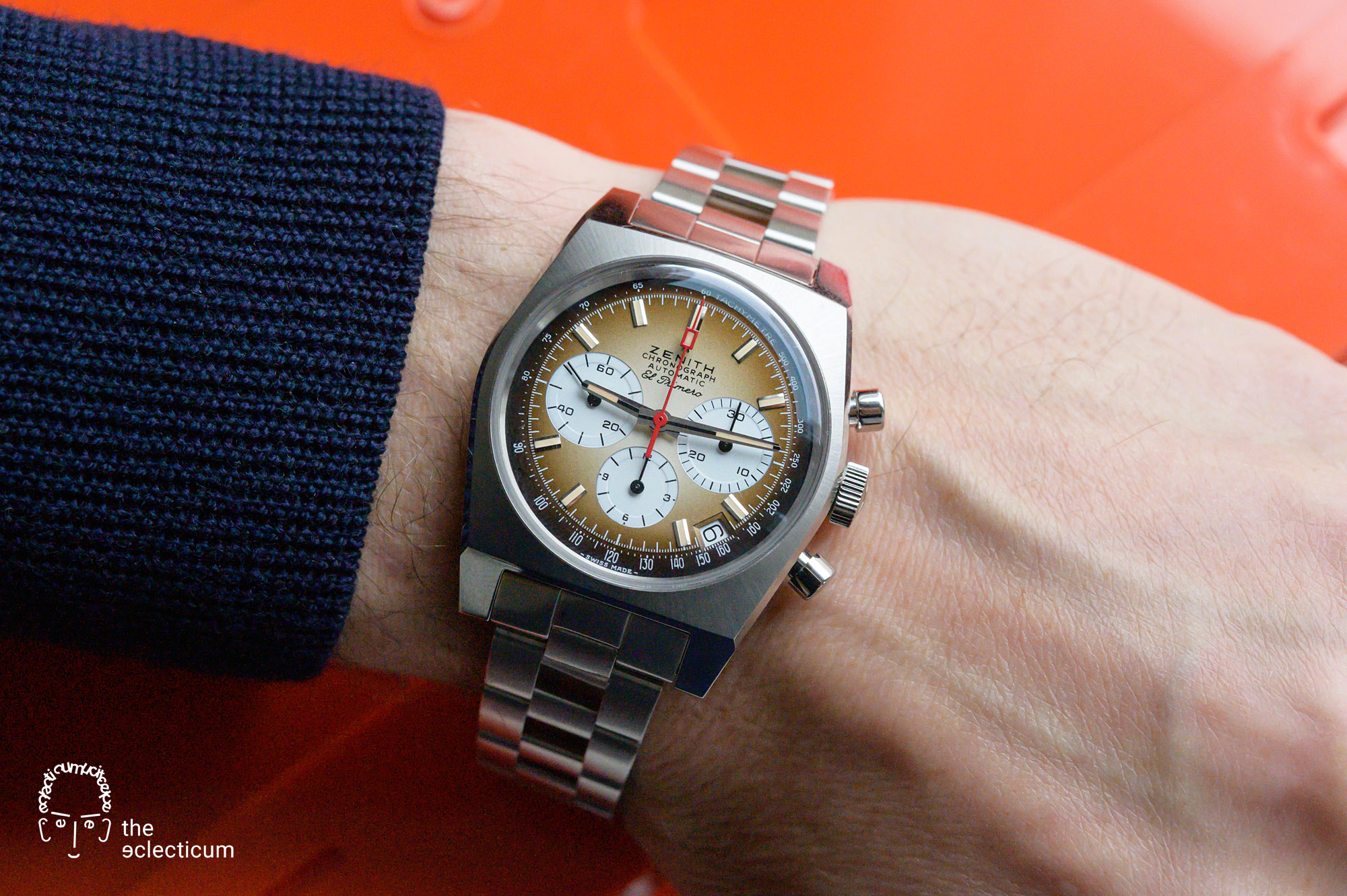 Zenith A385 Revival 2021 El Primero Chronograph manufacture column wheel wristshot