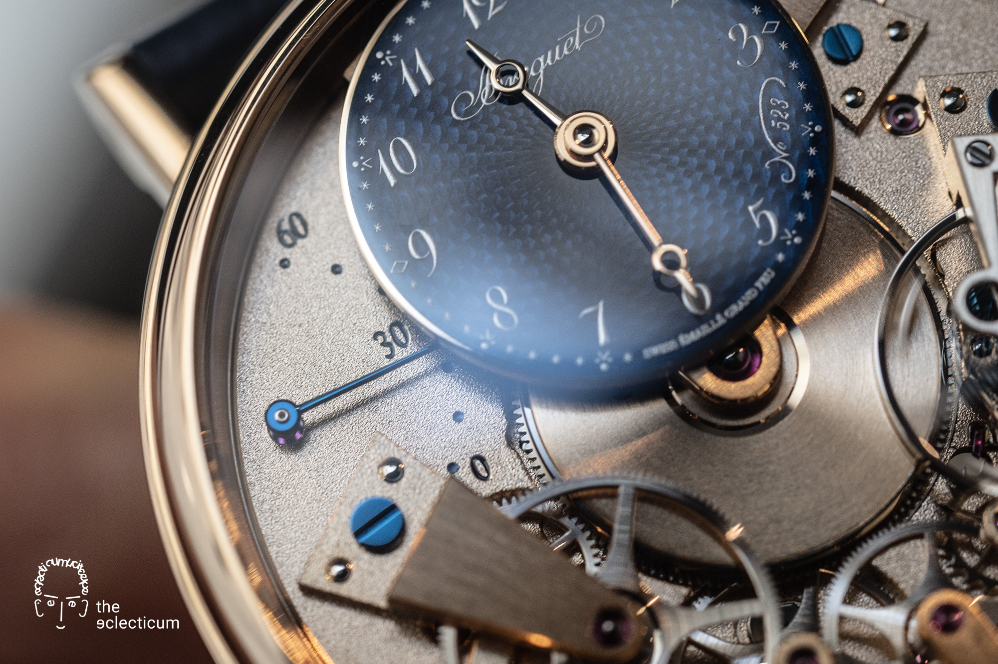 Breguet Tradition Automatique Ref. 7035BH 250th anniversary finishing guilloche grand feu enamel basse-taille secret signature heat blued retrograde seconds
