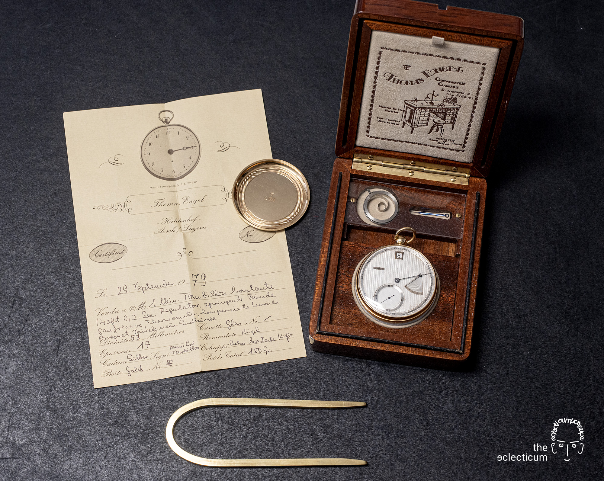 Thomas Engel Breguet Flying Tourbillon Force Constante Remontoir Jumping Hour Thermometer Power Reserve guilloche guillochage engined-turned handmade Richard Daners Chronometer