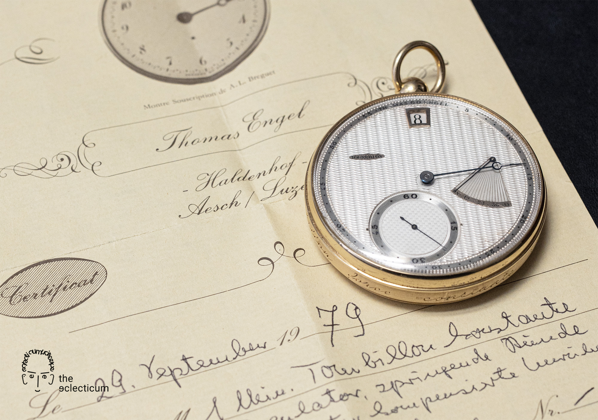 Thomas Engel Breguet Flying Tourbillon Force Constante Remontoir Jumping Hour Thermometer Power Reserve guilloche guillochage engined-turned handmade Richard Daners Chronometer