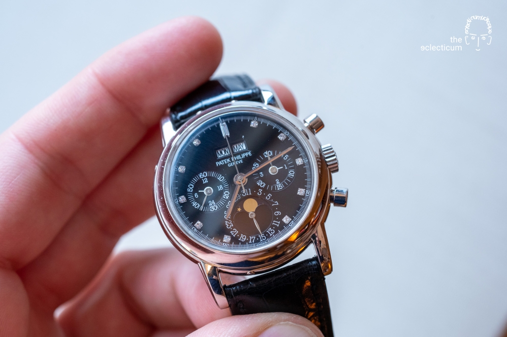 Patek Philippe Ref. 3970EP Perpetual Calendar Chronograph with a black diamond dial