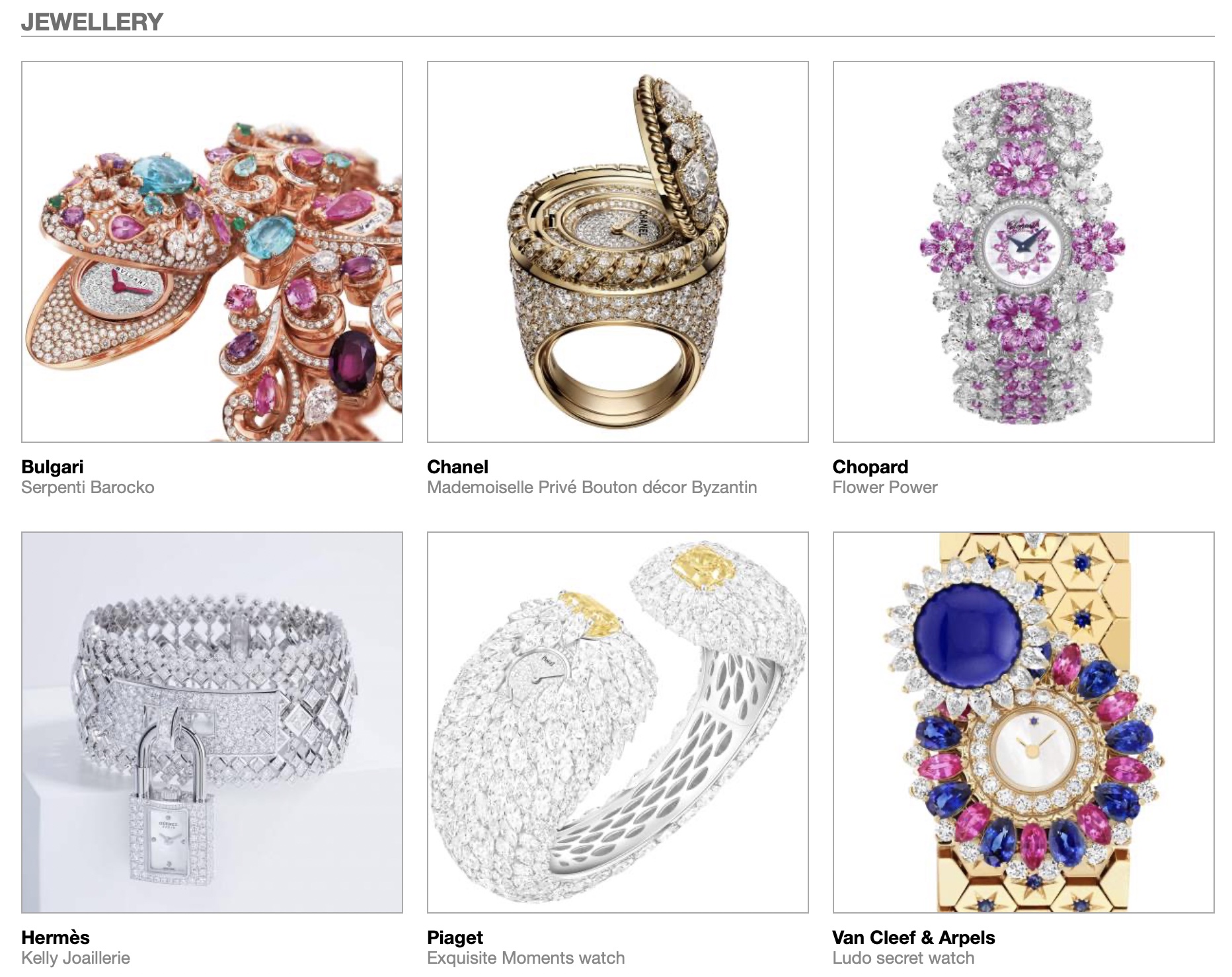 GPHG 2021 Nominees Jewellery