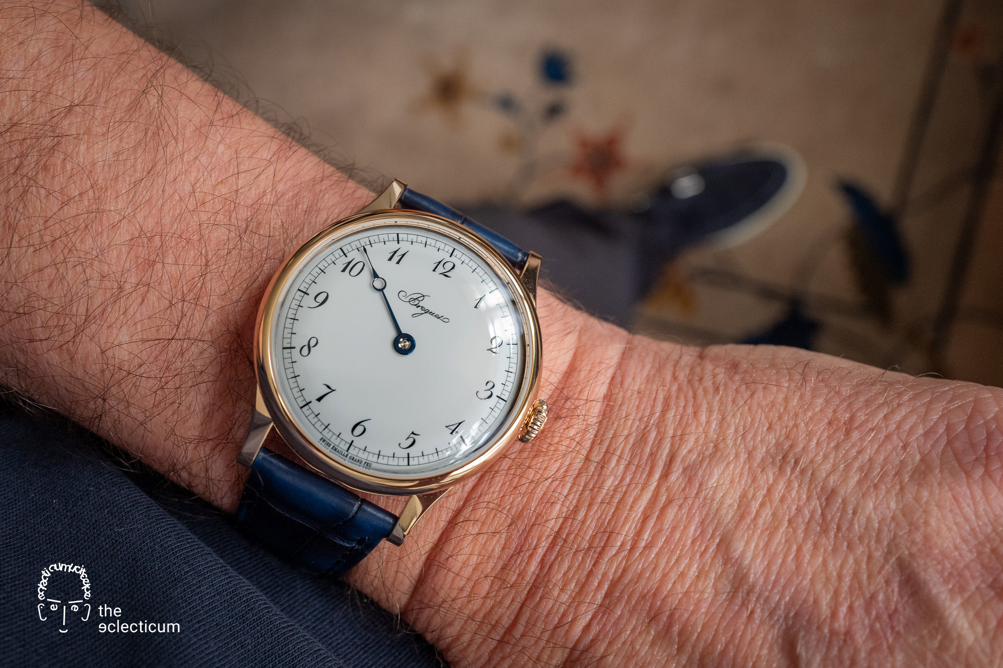 Breguet Souscription classique ref. 2025 grand feu enamel guilloche heat blued secret signature pantograph wristshot