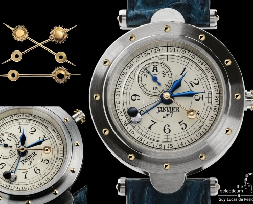 Photographer Guy Lucas de Peslouan shares his images and thoughts on Vianney Halter´s ´Classic Janvier – Moon and Sun` and we ´the eclecticum` added some context